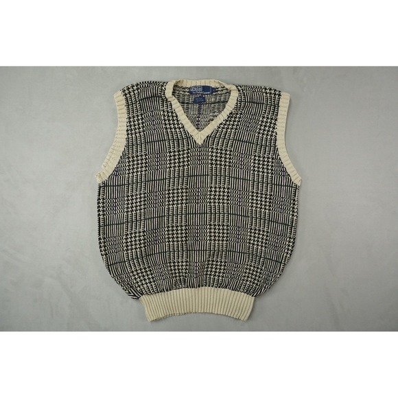 Polo Ralph Lauren Other - VTG Polo Ralph Lauren Mens Large V-Neck Fair Isle Knit Sweater Vest‎ Cream Silk